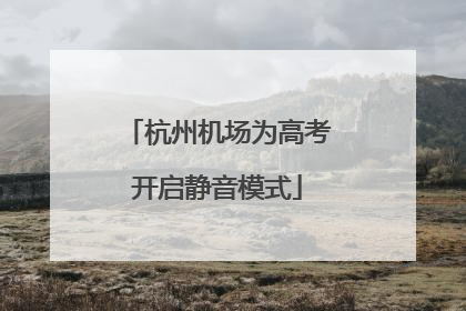 杭州机场为高考开启静音模式