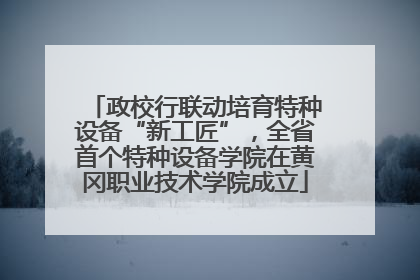政校行联动培育特种设备“新工匠”，全省首个特种设备学院在黄冈职业技术学院成立