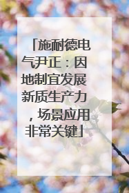 施耐德电气尹正：因地制宜发展新质生产力，场景应用非常关键