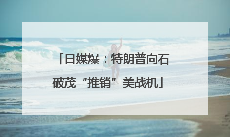 日媒爆：特朗普向石破茂“推销”美战机