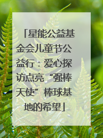 星能公益基金会儿童节公益行：爱心探访点亮“强棒天使”棒球基地的希望