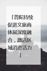普陀持续促进文旅商体展深度融合，激活区域消费活力