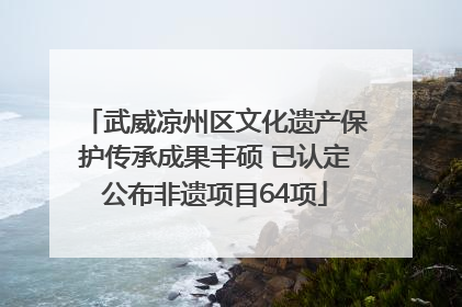 武威凉州区文化遗产保护传承成果丰硕 已认定公布非遗项目64项