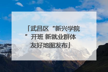 武昌区“新兴学院”开班 新就业群体友好地图发布
