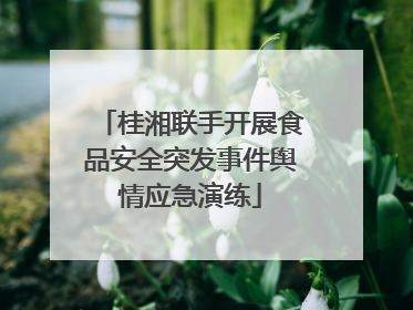桂湘联手开展食品安全突发事件舆情应急演练