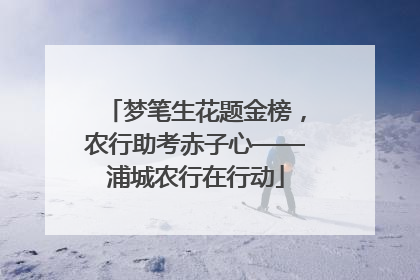 梦笔生花题金榜，农行助考赤子心——浦城农行在行动