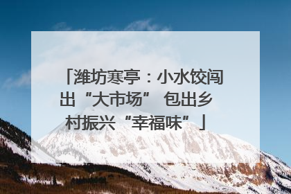 潍坊寒亭：小水饺闯出“大市场” 包出乡村振兴“幸福味”
