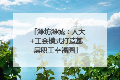 潍坊潍城：人大+工会模式打造基层职工幸福圈