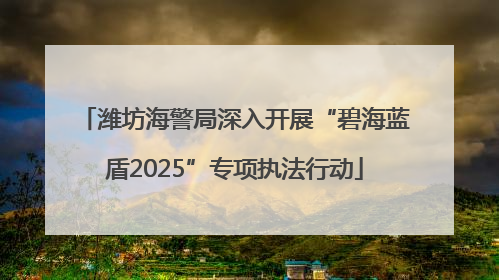 潍坊海警局深入开展“碧海蓝盾2025”专项执法行动
