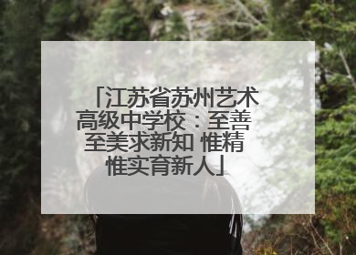 江苏省苏州艺术高级中学校：至善至美求新知 惟精惟实育新人