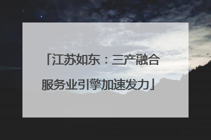 江苏如东：三产融合 服务业引擎加速发力