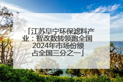 江苏阜宁环保滤料产业：智改数转领跑全国 2024年市场份额占全国三分之一