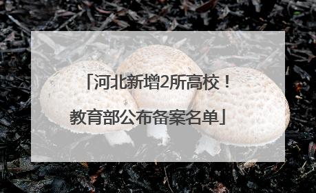 河北新增2所高校！教育部公布备案名单