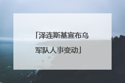 泽连斯基宣布乌军队人事变动