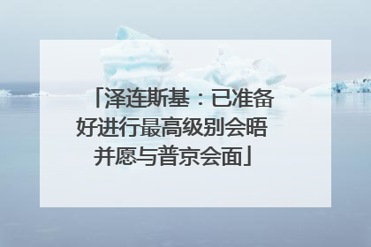 泽连斯基：已准备好进行最高级别会晤并愿与普京会面