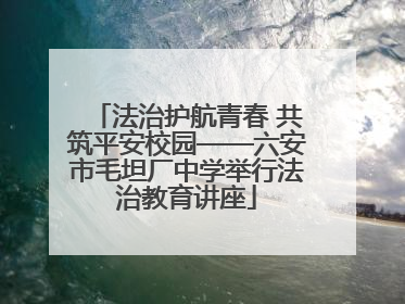 法治护航青春 共筑平安校园——六安市毛坦厂中学举行法治教育讲座