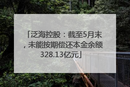 泛海控股：截至5月末，未能按期偿还本金余额328.13亿元