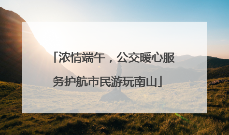 浓情端午，公交暖心服务护航市民游玩南山