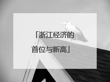 浙江经济的首位与新高
