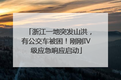 浙江一地突发山洪，有公交车被困！刚刚Ⅳ级应急响应启动
