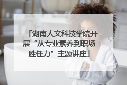 湖南人文科技学院开展“从专业素养到职场胜任力”主题讲座