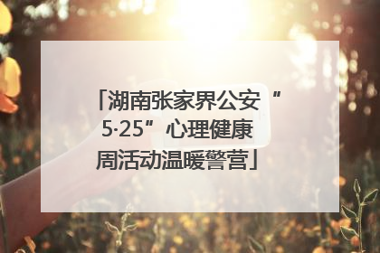 湖南张家界公安“5·25”心理健康周活动温暖警营