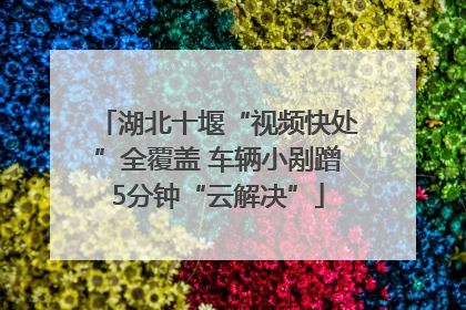 湖北十堰“视频快处”全覆盖 车辆小剐蹭5分钟“云解决”