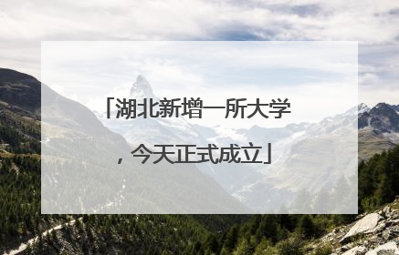 湖北新增一所大学，今天正式成立