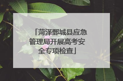菏泽鄄城县应急管理局开展高考安全专项检查