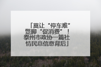 莫让“停车难”蹩脚“促消费”！泰州市政协一篇社情民意信息背后