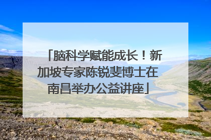 脑科学赋能成长！新加坡专家陈锐斐博士在南昌举办公益讲座