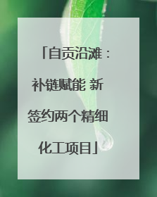 自贡沿滩：补链赋能 新签约两个精细化工项目