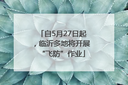 自5月27日起，临沂多地将开展“飞防”作业