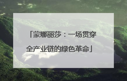 蒙娜丽莎：一场贯穿全产业链的绿色革命