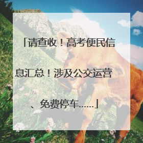 请查收！高考便民信息汇总！涉及公交运营、免费停车……