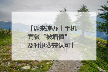 诉来速办丨手机套餐“被增值” 及时退费获认可