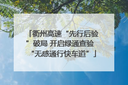 衢州高速“先行后验”破局 开启绿通查验“无感通行快车道”