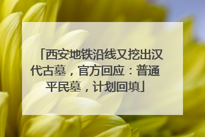 西安地铁沿线又挖出汉代古墓，官方回应：普通平民墓，计划回填