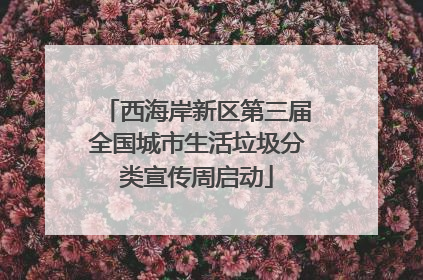 西海岸新区第三届全国城市生活垃圾分类宣传周启动