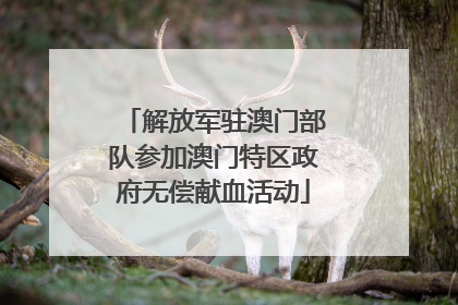 解放军驻澳门部队参加澳门特区政府无偿献血活动