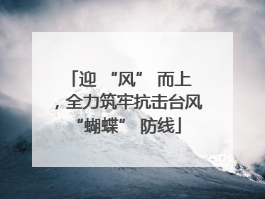 迎 “风” 而上，全力筑牢抗击台风 “蝴蝶” 防线