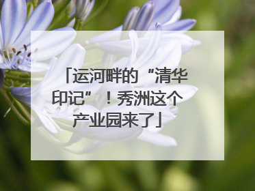 运河畔的“清华印记”！秀洲这个产业园来了