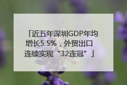 近五年深圳GDP年均增长5.5%，外贸出口连续实现“32连冠”