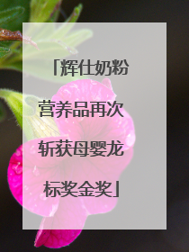 辉仕奶粉营养品再次斩获母婴龙标奖金奖