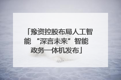 豫资控股布局人工智能 “深言未来”智能政务一体机发布