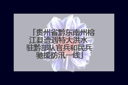 贵州省黔东南州榕江县遭遇特大洪水 驻黔部队官兵和民兵驰援防汛一线