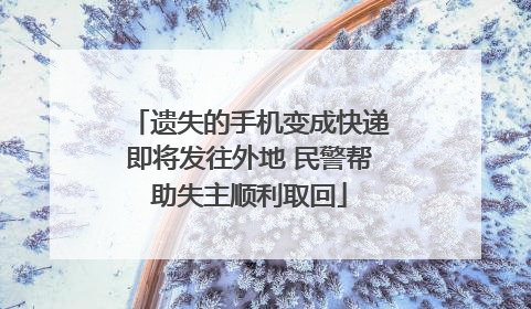 遗失的手机变成快递即将发往外地 民警帮助失主顺利取回