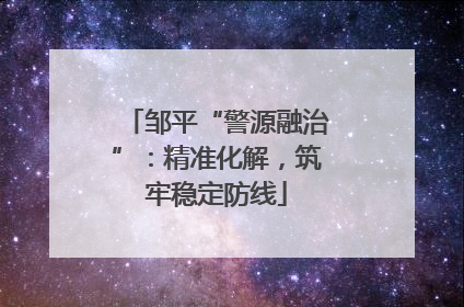 邹平“警源融治”：精准化解，筑牢稳定防线