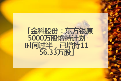 金科股份：东方银原5000万股增持计划时间过半，已增持1156.33万股