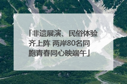 非遗展演、民俗体验齐上阵 两岸80名同胞青春同心映端午